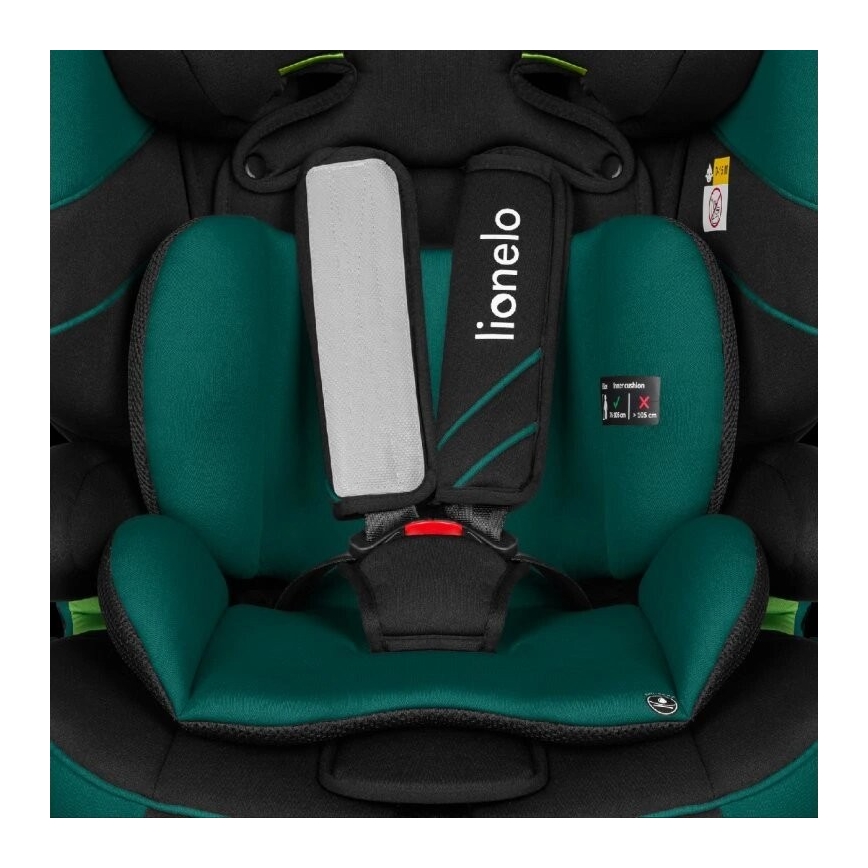 Lionelo - Automobilio sėdynė LEVI ONE i-Dydis 76-150 cm juoda/žalia