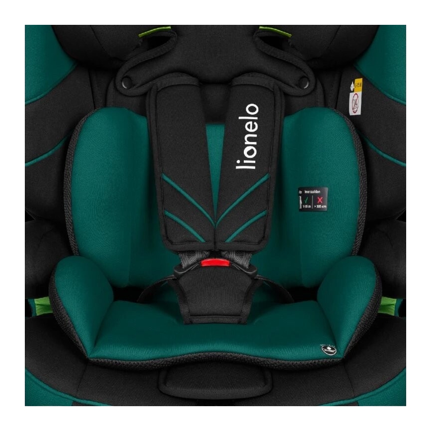 Lionelo - Automobilio sėdynė LEVI ONE i-Dydis 76-150 cm juoda/žalia