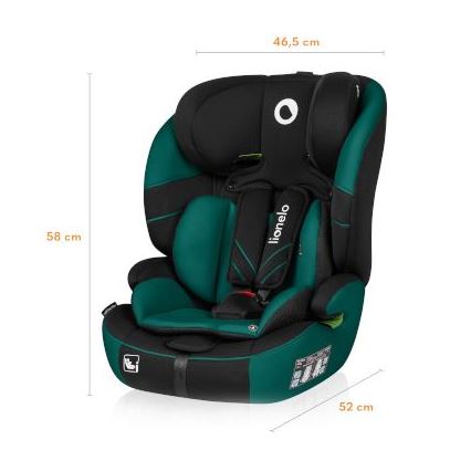 Lionelo - Automobilio sėdynė LEVI ONE i-Dydis 76-150 cm juoda/žalia