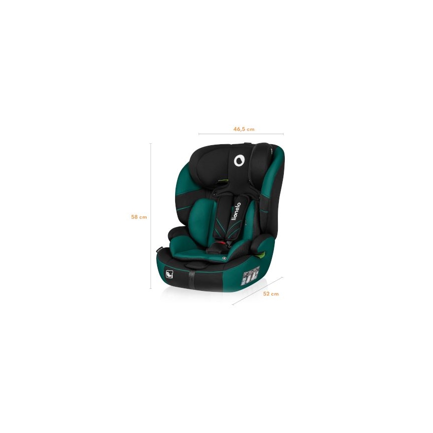 Lionelo - Automobilio sėdynė LEVI ONE i-Dydis 76-150 cm juoda/žalia