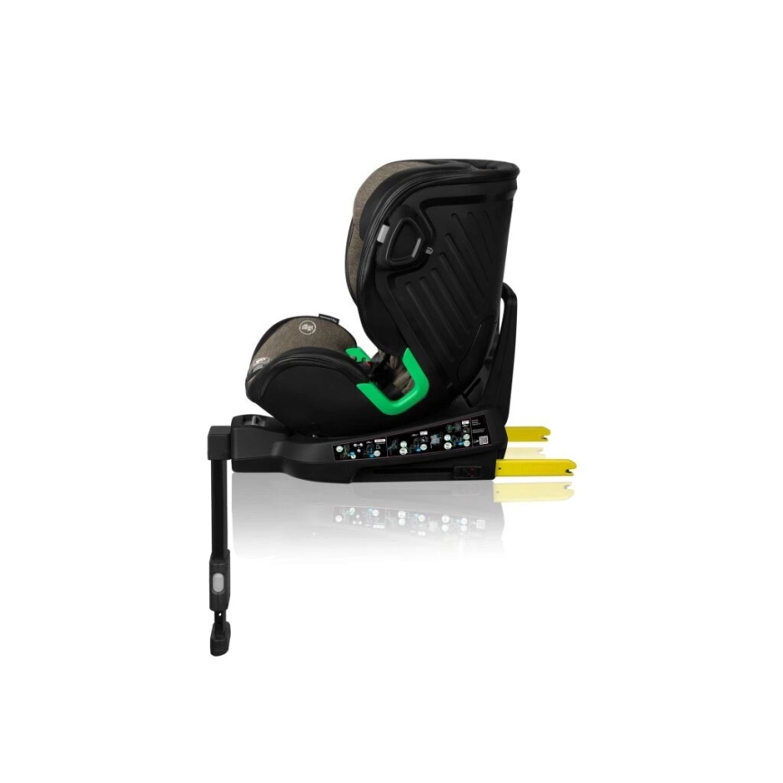 Lionelo - Automobilio sėdynė su baze swivel HARMONY i-Dydis 40-150 cm juoda/alyvmedis
