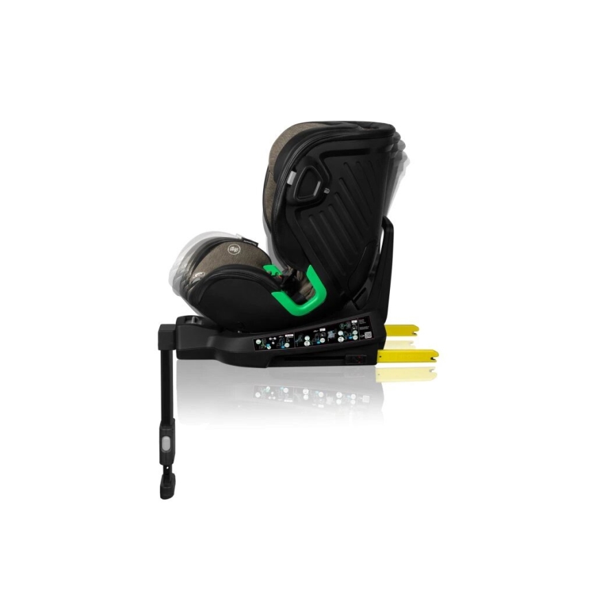 Lionelo - Automobilio sėdynė su baze swivel HARMONY i-Dydis 40-150 cm juoda/alyvmedis