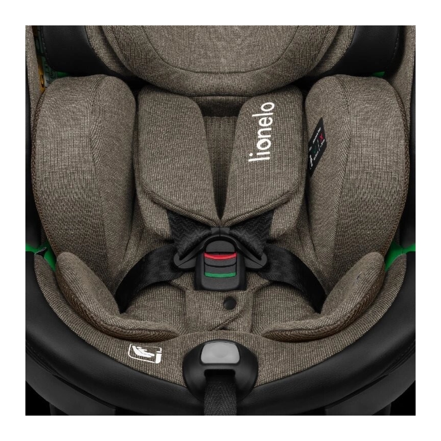 Lionelo - Automobilio sėdynė su baze swivel HARMONY i-Dydis 40-150 cm juoda/alyvmedis