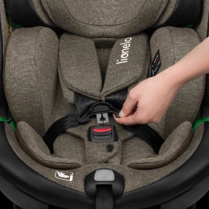 Lionelo - Automobilio sėdynė su baze swivel HARMONY i-Dydis 40-150 cm juoda/alyvmedis