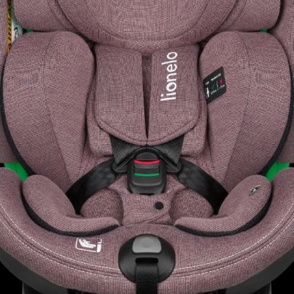 Lionelo - Automobilio sėdynė su baze swivel HARMONY i-Dydis 40-150 cm rausva
