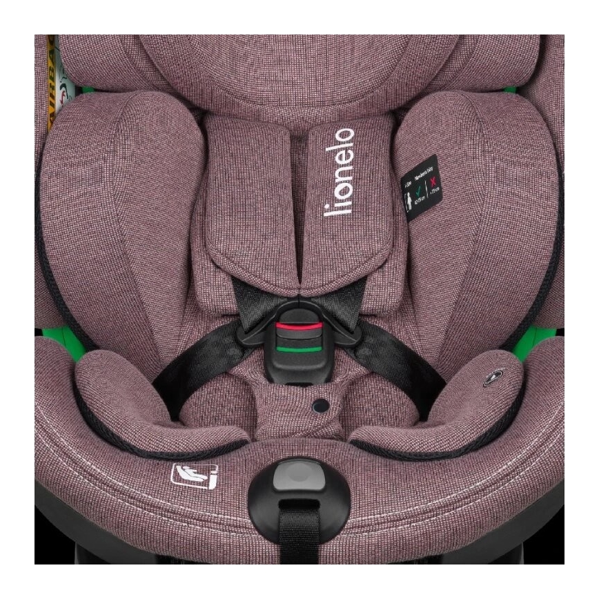 Lionelo - Automobilio sėdynė su baze swivel HARMONY i-Dydis 40-150 cm rausva