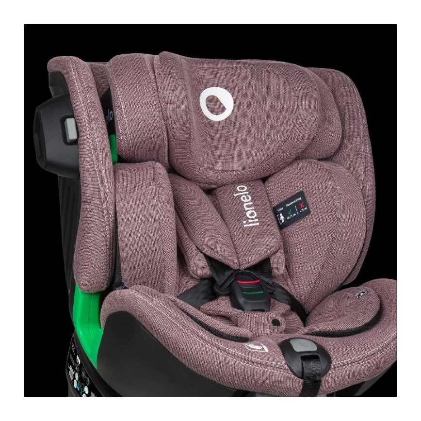 Lionelo - Automobilio sėdynė su baze swivel HARMONY i-Dydis 40-150 cm rausva