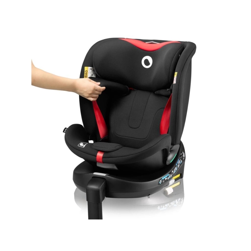 Lionelo - Automobilio sėdynė su baze swivel NAVY i-Dydis 40-150 cm juoda/raudona