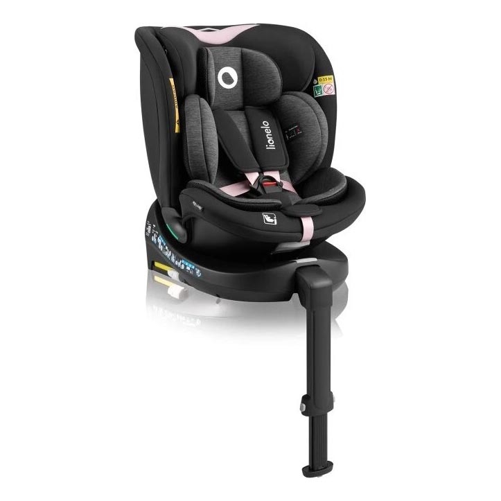 Lionelo - Automobilio sėdynė su baze swivel NAVY i-Dydis 40-150 cm juoda/rausva