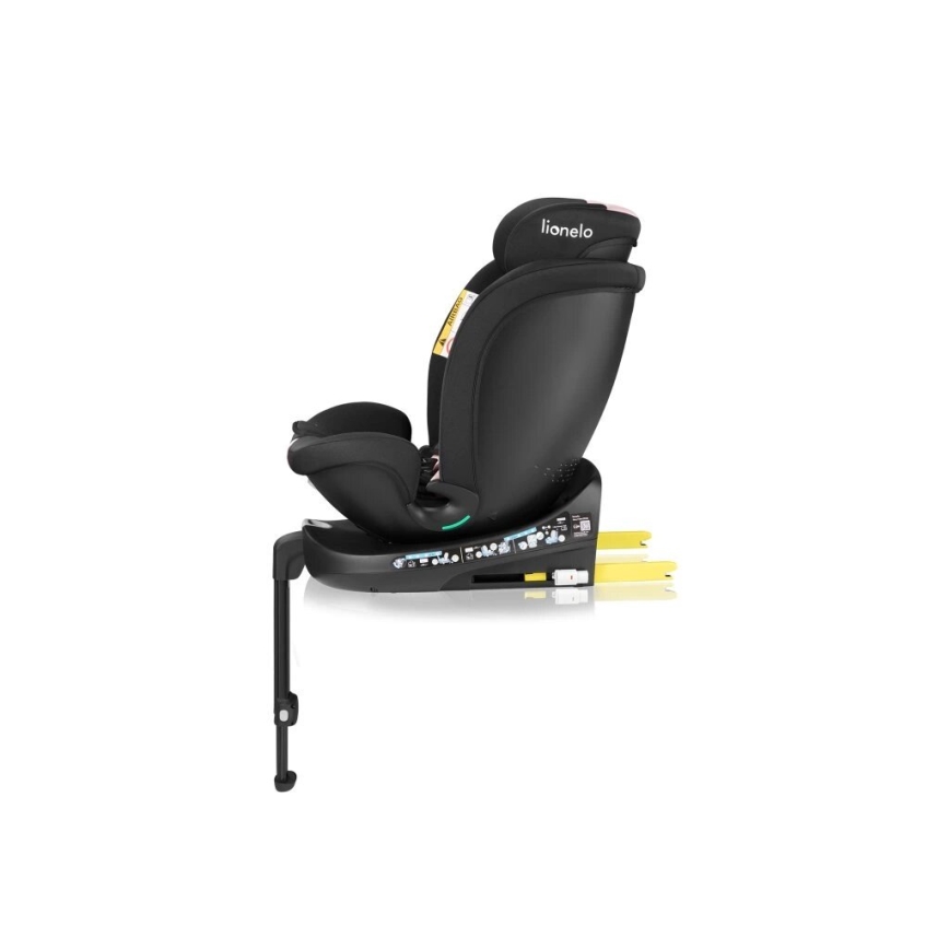 Lionelo - Automobilio sėdynė su baze swivel NAVY i-Dydis 40-150 cm juoda/rausva