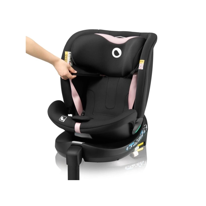 Lionelo - Automobilio sėdynė su baze swivel NAVY i-Dydis 40-150 cm juoda/rausva