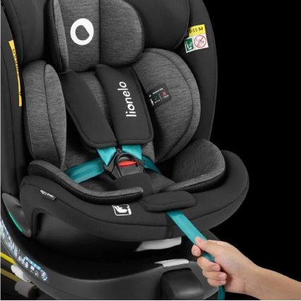 Lionelo - Automobilio sėdynė su baze swivel NAVY i-Dydis 40-150 cm juoda/turkis