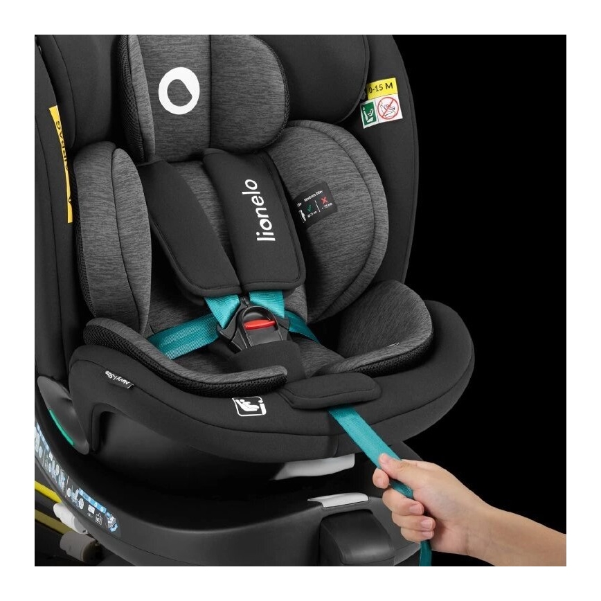 Lionelo - Automobilio sėdynė su baze swivel NAVY i-Dydis 40-150 cm juoda/turkis