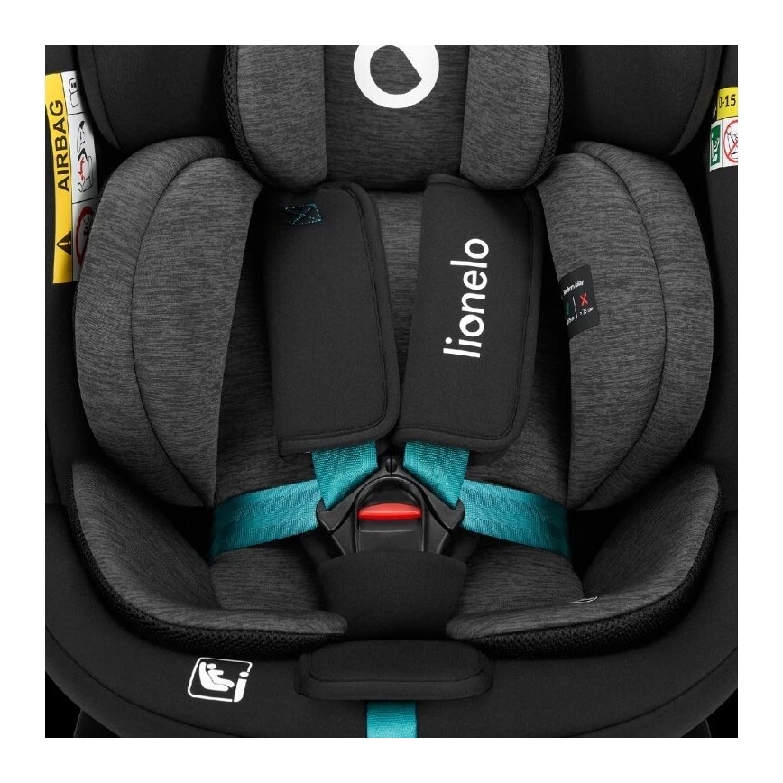 Lionelo - Automobilio sėdynė su baze swivel NAVY i-Dydis 40-150 cm juoda/turkis