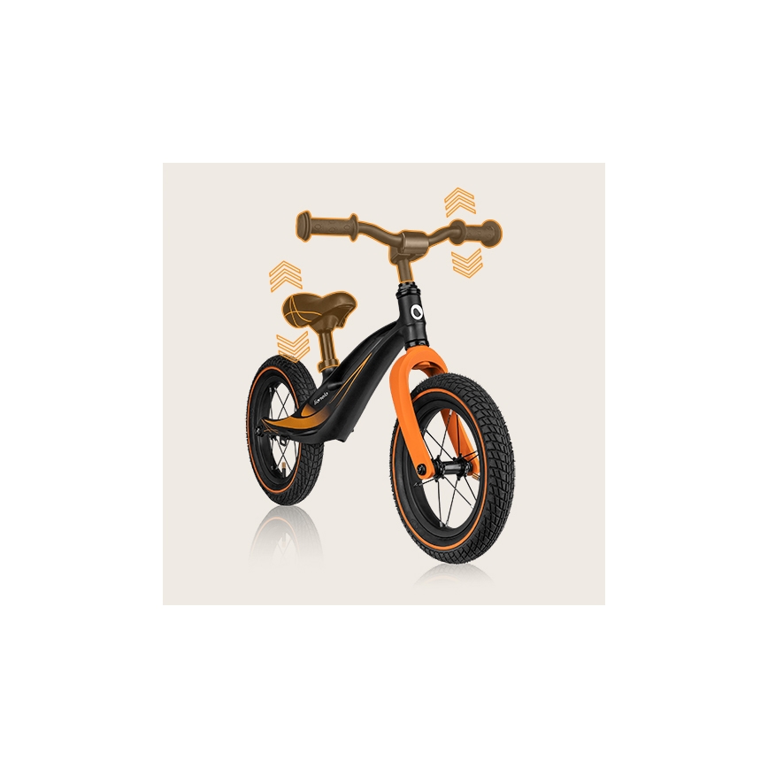 Lionelo - Balansinis dviratis BART AIR juodas/oranžinis