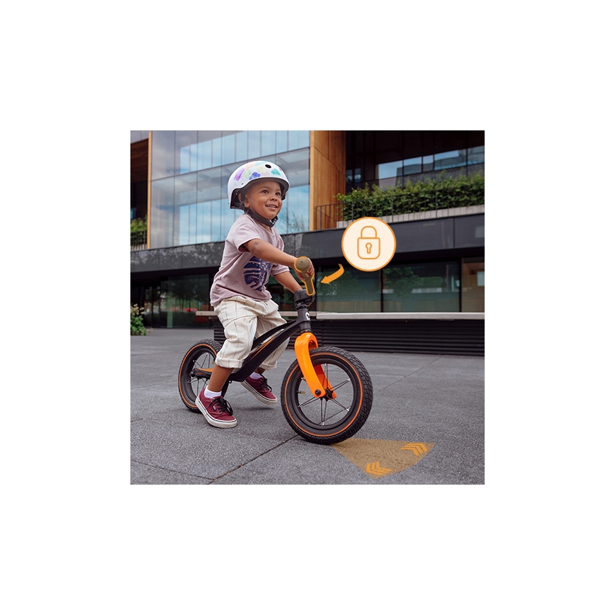 Lionelo - Balansinis dviratis BART AIR juodas/oranžinis