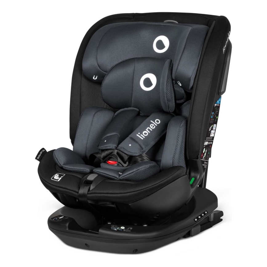 Lionelo - BASTIAAN i-Size 40-150 cm pasukama automobilinė kėdutė su baze, Pilkas akmuo