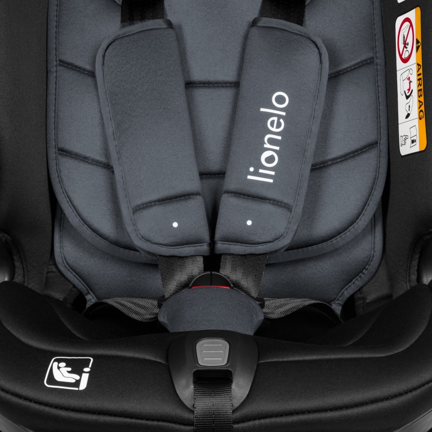 Lionelo - BASTIAAN i-Size 40-150 cm pasukama automobilinė kėdutė su baze, Pilkas akmuo