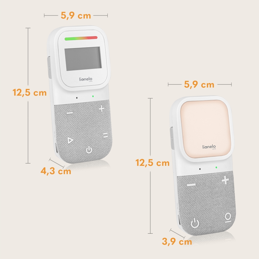 Lionelo - Belaidis įkraunamas garso kūdikių monitorius BABYLINE 2.3 5V