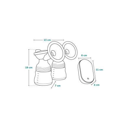 Lionelo - Elektrinė įkraunama dviguba motinos pieno pompa TWEE GO 5V 1100 mAh 150 ml
