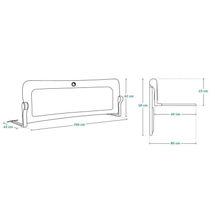 Lionelo - EVA apsauginė lovos tvorelė, smėlio spalvos