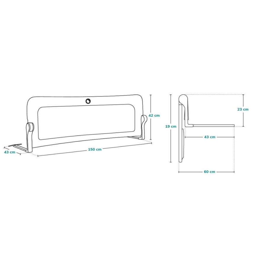 Lionelo - EVA apsauginė lovos tvorelė, smėlio spalvos