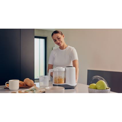 Lionelo - Garinė viryklė 5in1 BABYMENU 110W/230V balta/pilka