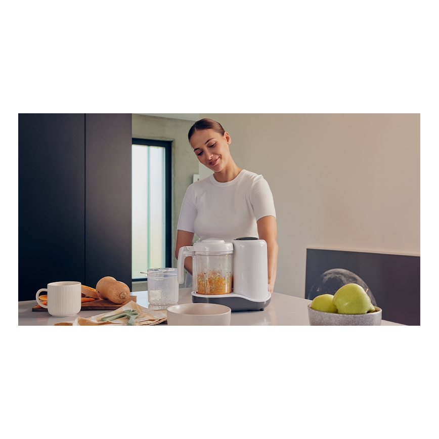 Lionelo - Garinė viryklė 5in1 BABYMENU 110W/230V balta/pilka