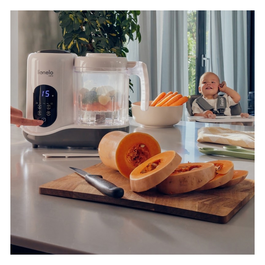 Lionelo - Garintuvas 5in1 BABYMENU 110W/230V balta/pilka
