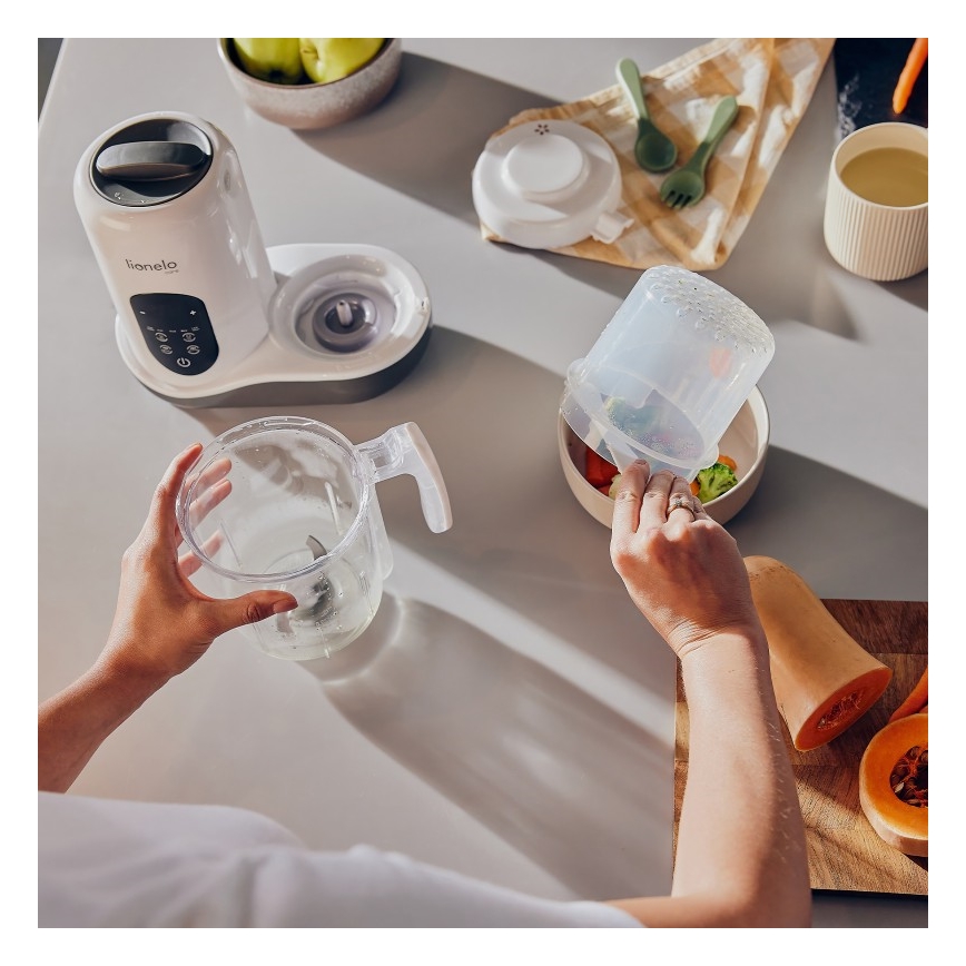 Lionelo - Garintuvas 5in1 BABYMENU 110W/230V balta/pilka