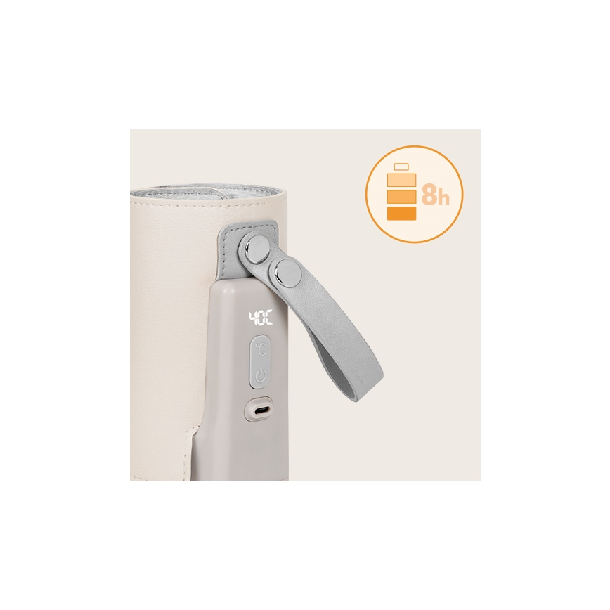 Lionelo - Įkraunamas butelių šildytuvas THERMUP GO PLUS 10W/5V smėlinė