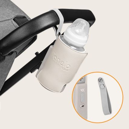 Lionelo - Įkraunamas butelių šildytuvas THERMUP GO PLUS 10W/5V smėlinė