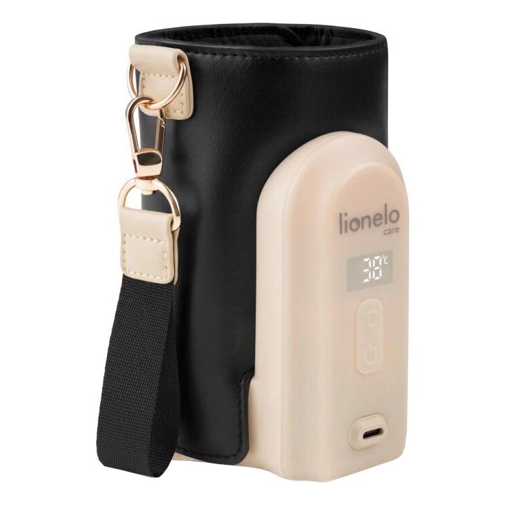Lionelo - Įkraunamas buteliuko šildytuvas THERMUP GO EVO 18W/5V juoda/smėlio spalva