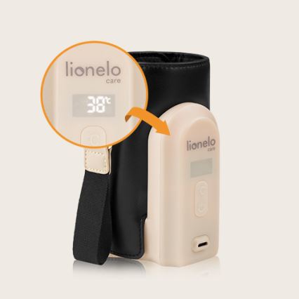 Lionelo - Įkraunamas buteliuko šildytuvas THERMUP GO EVO 18W/5V juoda/smėlio spalva