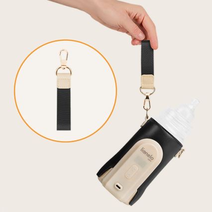 Lionelo - Įkraunamas buteliuko šildytuvas THERMUP GO EVO 18W/5V juoda/smėlio spalva