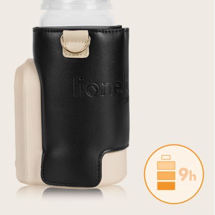 Lionelo - Įkraunamas buteliuko šildytuvas THERMUP GO EVO 18W/5V juoda/smėlio spalva