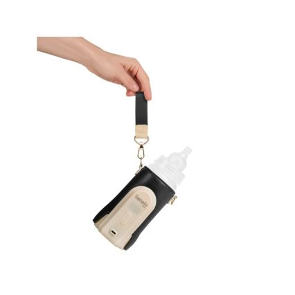 Lionelo - Įkraunamas buteliuko šildytuvas THERMUP GO EVO 18W/5V juoda/smėlio spalva