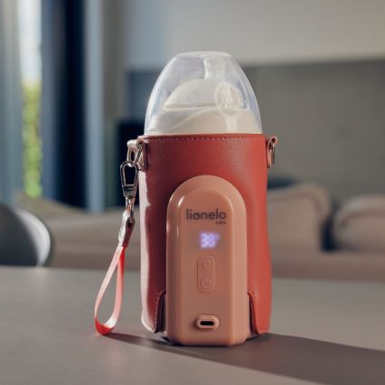 Lionelo - Įkraunamas buteliuko šildytuvas THERMUP GO EVO 18W/5V rausva