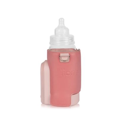 Lionelo - Įkraunamas buteliuko šildytuvas THERMUP GO EVO 18W/5V rausva