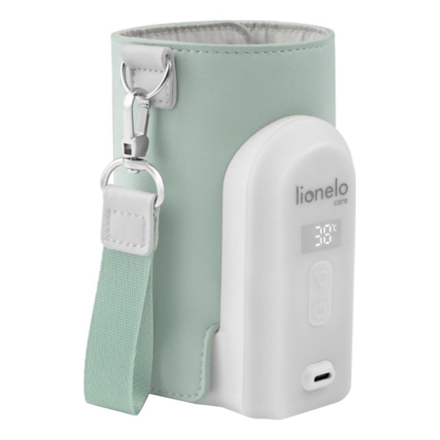 Lionelo - Įkraunamas buteliuko šildytuvas THERMUP GO EVO 18W/5V žalia/balta