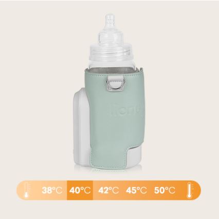 Lionelo - Įkraunamas buteliuko šildytuvas THERMUP GO EVO 18W/5V žalia/balta