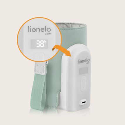 Lionelo - Įkraunamas buteliuko šildytuvas THERMUP GO EVO 18W/5V žalia/balta
