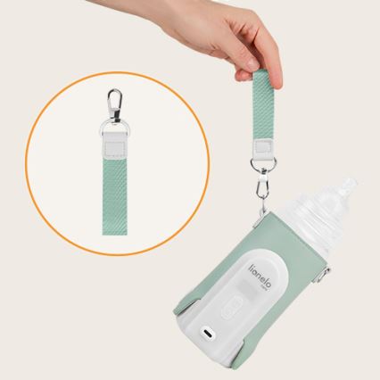 Lionelo - Įkraunamas buteliuko šildytuvas THERMUP GO EVO 18W/5V žalia/balta