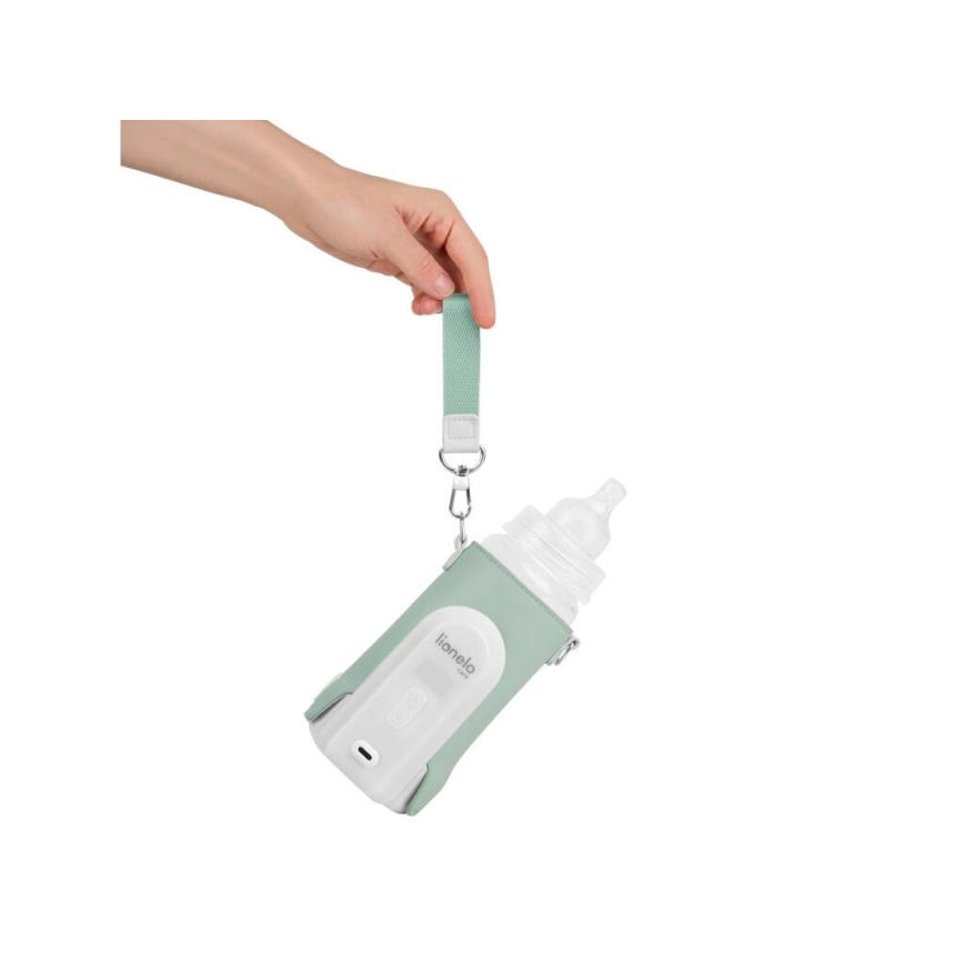 Lionelo - Įkraunamas buteliuko šildytuvas THERMUP GO EVO 18W/5V žalia/balta