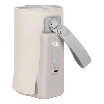 Lionelo - Įkraunamas buteliuko šildytuvas THERMUP GO PLUS 10W/5V smėlio spalva