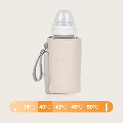 Lionelo - Įkraunamas buteliuko šildytuvas THERMUP GO PLUS 10W/5V smėlio spalva