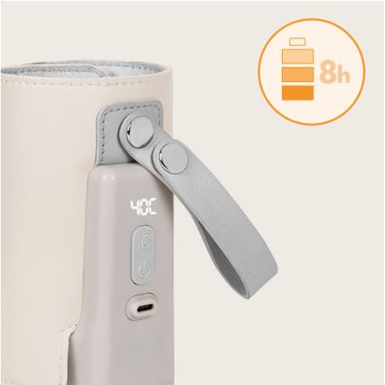 Lionelo - Įkraunamas buteliuko šildytuvas THERMUP GO PLUS 10W/5V smėlio spalva