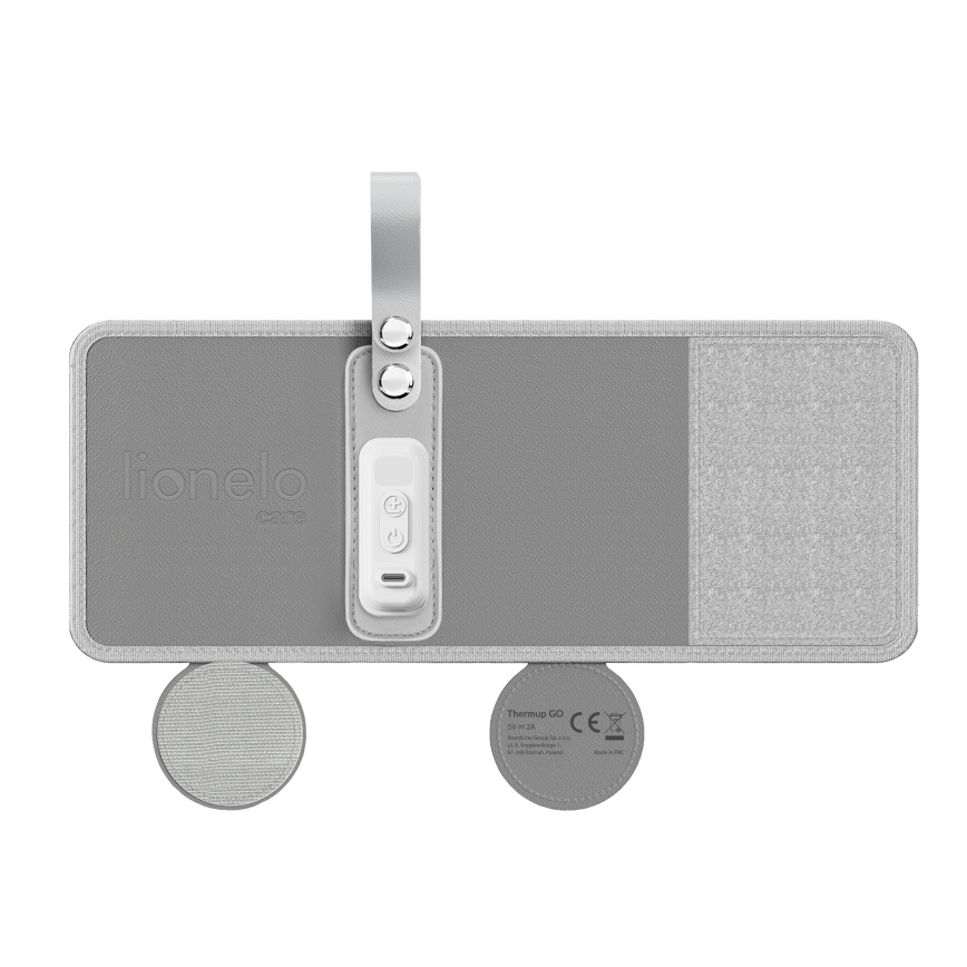 Lionelo - Įkraunamas buteliukų šildytuvas THERMUP GO 18W/5V pilka-sidabrinė