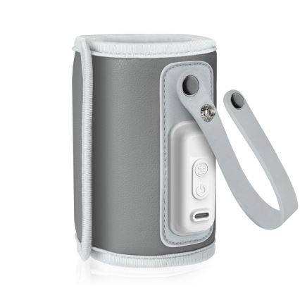 Lionelo - Įkraunamas buteliukų šildytuvas THERMUP GO 18W/5V pilka-sidabrinė