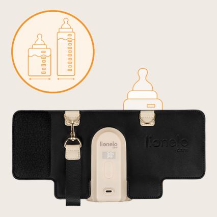 Lionelo - Įkraunamas buteliukų šildytuvas THERMUP GO EVO 18W/5V juodas/smėlinis